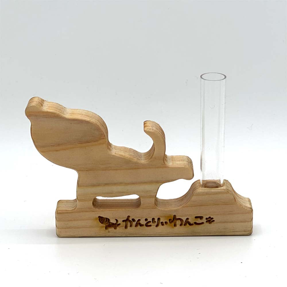 ヒノキ製一輪挿し